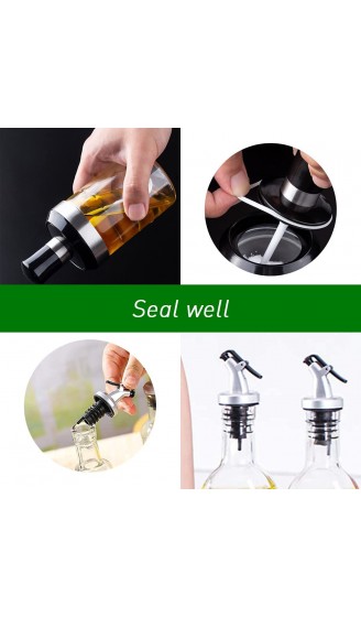 Essig und Öl Spender Ölflasche und Gewürzglas Set Ölflasche mit Ausgießer Olivenöl Dispenser mit Anti-Schmutz Verschluss 500ml Auslaufsicher und Tropffrei - B09JYQ2WZGB