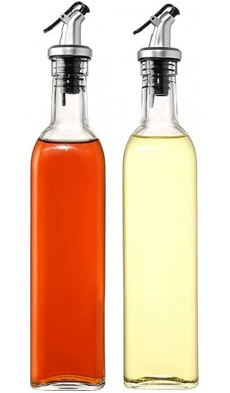 Juvale Essig- und Ölspender 2er Set – Flaschen aus Hochwertigem Glas Luftdichte Flaschenstopfen und Ausgießer mit Hebel zum Öffnen Elegant in Küche bei Tisch Je 500 ml 17 oz AUSVERKAUF - B01KKIROR81