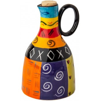 Kapula Ölspender aus Keramik handbemalt Fair Trade südafrikanisches buntes Ethno-Design spülmaschinenfest - B09V1K61XCS