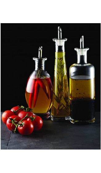 KitchenCraft World of Flavours Essig Ölflasche mit bauchiger Form Olivenölspender Glas 450 ml Volumen - B004VQX8GMN