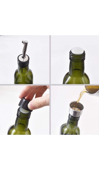 Newk Olivenöl-Flasche 500 ml Gläser für Öl und Essig mit Ausgießer + Trichter Olivenöl-Dosier-Flasche Dekanter Karaffe für Küche Grün - B08RDF33MNS