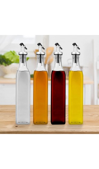 Ölflasche,Essig & Ölflasche Spender Set 200ml*2 Stück Glasflasche mit Anti-Schmutz Verschluss Auslaufsicher und Tropffrei für Küche und BBQ - B094PXPCXDB