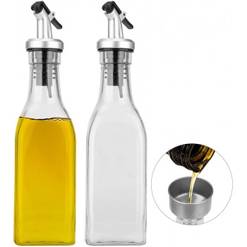 Ölflasche,Essig & Ölflasche Spender Set 200ml*2 Stück Glasflasche mit Anti-Schmutz Verschluss Auslaufsicher und Tropffrei für Küche und BBQ - B094PXPCXDB