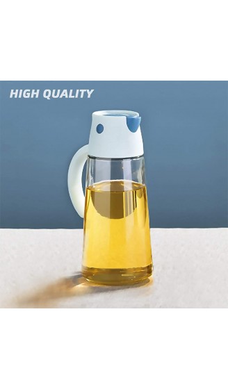 Olivenölspender Flasche mit automatischem Stopper Ölspender Flasche für Küche tropffreier Edelstahl Ölausgießer und Griff 550ml Blau - B08QF7JTPMT