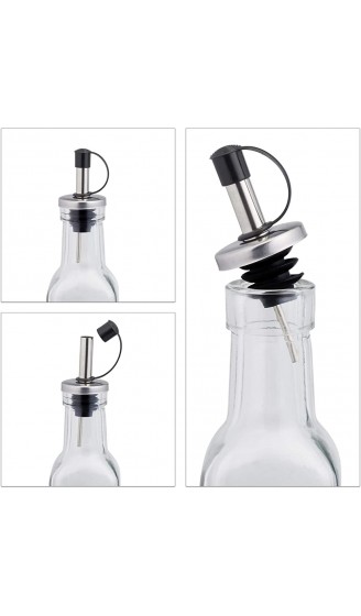 Relaxdays Essig und Öl Spender mit Ausgießer 2 in 1 für Küche Ölflaschen mit Ständer Glas 2 x 250 ml transparent - B086M3XQSQJ