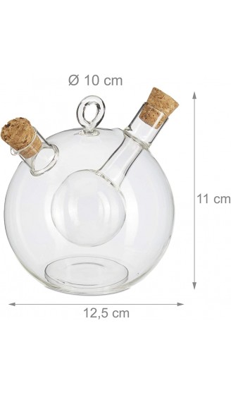 Relaxdays Essig- und Ölspender 2 in 1 Ölflasche mit Korken Essig und Öl in einem 375 ml und 50 m - B086DLLRW7D