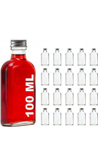slkfactory 20 Leere Glasflaschen 100 ml TASCHI mit Schraubverschluss Flasche zum selbst Abfüllen 0,1 Liter l kleine Likörflaschen Schnapsflaschen Essigflaschen Ölflaschen - B005TRBHUQK
