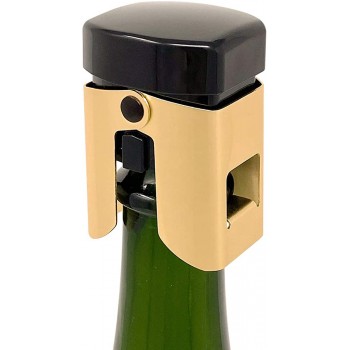 AMICA Stopper für Champagne Cava Prosecco Sekt keine Lecks keine Verschüttungen Gold Schwarz-Qubi 1 - B085NK5W6KN
