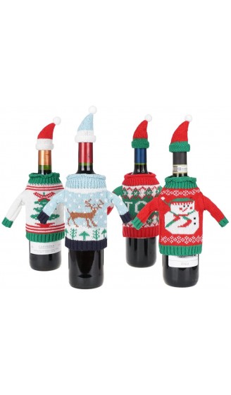 CoolChange Weihnachtsdeko Set für Wein und Sekt Flaschen 4 Stück - B076H7M1GHW
