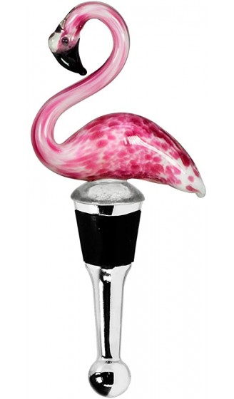 EDZARD Flaschenverschluss Flamingo für Champagner Wein und Sekt Höhe 13 cm Muranoglas-Art Handarbeit - B00OJ9N81G9