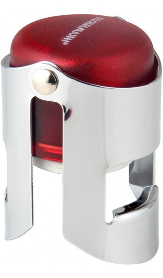 FACKELMANN Sektflaschenverschluss Crand Cru 5,5x4cm in Silber rot Silikon 5.5 x 4 x 4 cm - B01LZSAI0T6