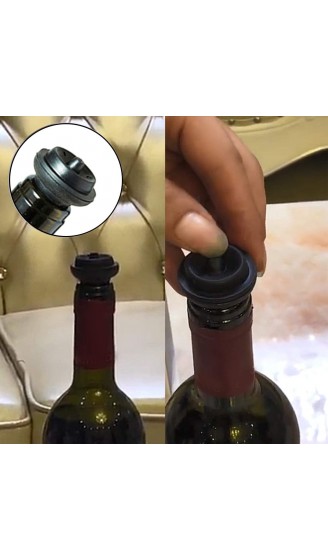 Flaschenverschluss wiederverwendbar Silikon Vakuumpumpumpe für Wein Bier Champagner Alkohol Sekt Schwarz 10 Stück - B08Z3T7ZH3P