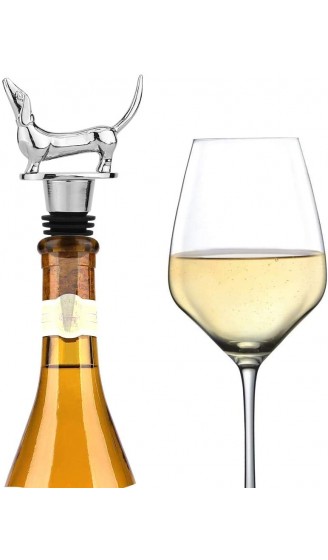 LYWUU Weinflaschenverschluss in Dackel-Design Champagner Cava Prosecco funkelndes Getränk lustige Geschenke - B08H5DVH1PT