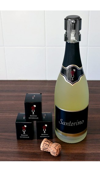 Santorino® Sektverschluss | Premium Sekt- und Champagnerverschluss aus dunklem Edelstahl | Exklusiv für Sekt und Champagner Flaschen - B078S941PZF