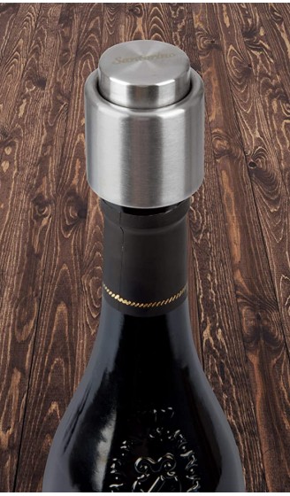 Santorino® Weinverschluss | Premium Flaschenverschluss aus rostfreiem Edelstahl | Exklusiv für Weißwein und Rotwein Flaschen mit Korkverschluss - B07DLPFBHKJ