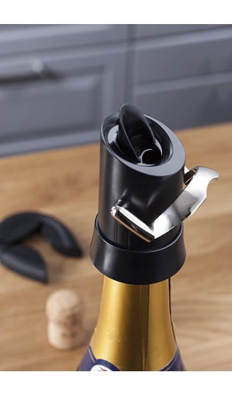 Vacu Vin 18804606 Champagnerverschluss mit Ausgießer und Tropfenschutz schwarz - B000063CWL2