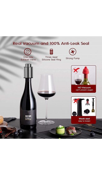 Vakuum-Weinflaschenverschluss Wiederverwendbares Weinkonservierungswerkzeug mit Zeitskala. Wein Vakuumpumpe. Umweltfreundlich und tragbar ist es das beste Geschenk für Weinliebhaber. Silbermetallic - B096LMM77B5