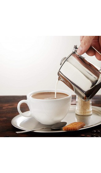 Kerafactum Kaffeekännchen Kännchen für Kaffee aus Edelstahl | Milchkännchen Sahnekännchen Teekanne Kaffeekanne | Sahne Kanne mit Deckel für Milch Tee Kaffee| Pitcher Milk can Henkelkanne 600 ml - B01C429OL2Q