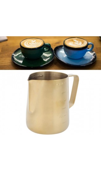 Lazmin 350ML 600ML Schaumbecher handgehaltener Kaffee-Latte-Milchkännchen aus Edelstahl mit Messskala verwendet in Cafés Restaurants Bars350ML - B08HXFSXL7F