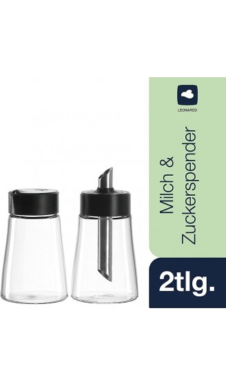 LEONARDO HOME Senso Milchkännchen Zuckerstreuer 2-er Set 300 ml Klarglas und Kunststoff 029774 - B078SWF9N9G
