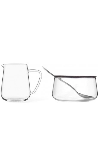 Milch und Zucker-Set aus Glas mit Edelstahl-Löffel sehr leicht und dünnwandig bleibt klar - B07CXZQBM79