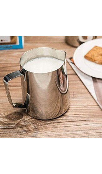 Milchkännchen Milk Pitcher 150ml 350ml Milchkanne Aus Edelstahl Milch Aufschäumkrug Edelstahl Milch Aufschäumen Tasse Kaffee Milchaufschäumer und Latte für Cappuccino und Latté Silber - B07M5K5LF52