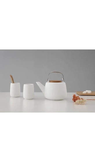 Teetassen Porzellan 2er Set Weiß: design Tee oder Kaffee Becher 0,165 L geschirrspüler geeignet Matt Weiß - B0773W36MWX