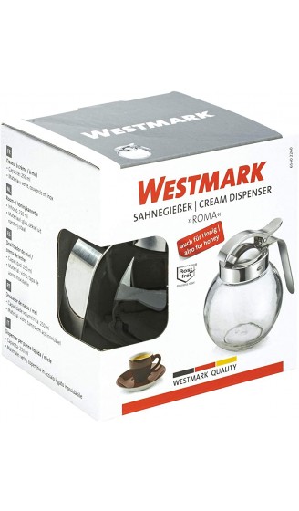 Westmark Sahnegießer Honigspender Fassungsvermögen: 250 ml Glas Rostfreier Edelstahl Roma Transparent Silber 65402260 - B00BU1DQY0D