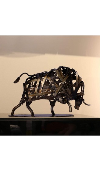 Heqianqian Metallskulptur Eisen geflochtenes Rinder Heimtextilien handgefertigt tolles Geschenk Größe: Einheitsgröße Farbe: Schwarz und Rot - B0925FSCPSF