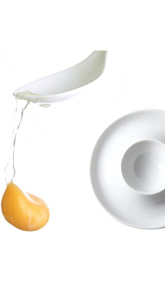 Vastsea 4 Stück Keramik-Eierbecher CremeWeiß Porzellan EierStänder Mit Ablage Eierständer Egg Cup Geeignet für Küche EsszimmerWeiß - B09F5FMT7HP