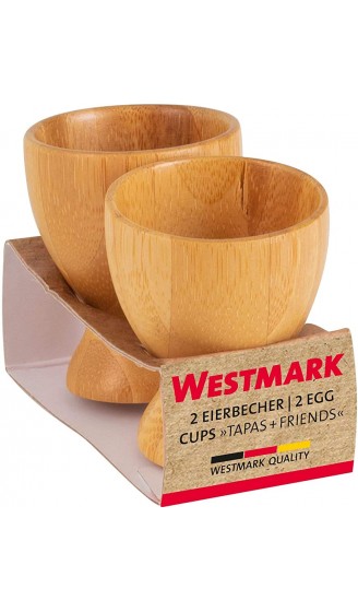 Westmark 2 Eierbecher mit Fuß ø 4,7 cm Bambus Tapas + Friends Hellbraun 70082270 - B08CDHNN85O