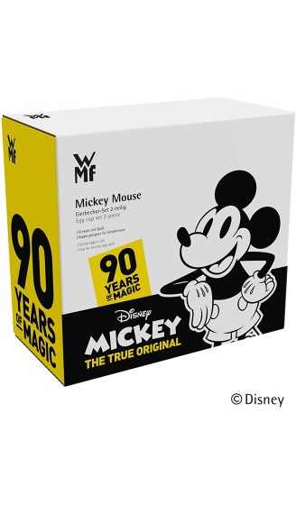 WMF Disney Mickey Mouse Eierbecher mit Löffel 14cm lustiger Eiebecher Kinder Kunststoff Cromargan Edelstahl poliert farbecht lebensmittelecht - B07C88RCYCV