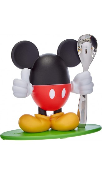 WMF Disney Mickey Mouse Eierbecher mit Löffel 14cm lustiger Eiebecher Kinder Kunststoff Cromargan Edelstahl poliert farbecht lebensmittelecht - B07C88RCYCV