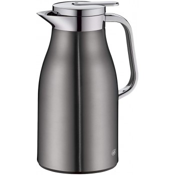 alfi Skyline Thermoskanne Edelstahl grau 1l mit doppelwandigem alfiDur Vakuum-Hartglaseinsatz. Isolierkanne hält 12 Stunden heiß ideal als Kaffeekanne oder als Teekanne 1321.234.100 - B08MXJ9GC2G