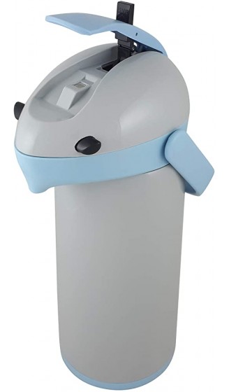 Helios Pump-Isolierkanne Airpot 1,9 Liter Kunststoff grau hellblau Einhandbedienung - B00F3BES2WS