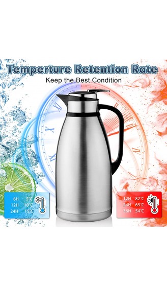 HOUSALE Thermoskanne Isolierkanne Kaffeekanne 3L 304 Edelstahl Doppelwand Vakuum Isolierte für Tee oder Kaffee Quick-Tip-System hält Getränke 24h Kalt & Warm - B09MF1WLYMP