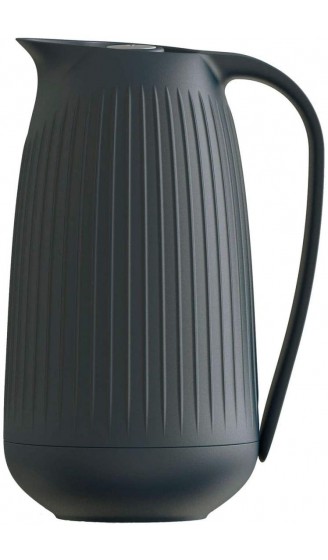 Kähler Hammershoi Thermos Kanne für Tee oder Kaffee mit Glas-Einsatz und Druckknopffunktion große Teekanne Isolierkanne 1l Anthrazit Grau - B07B443RLCI