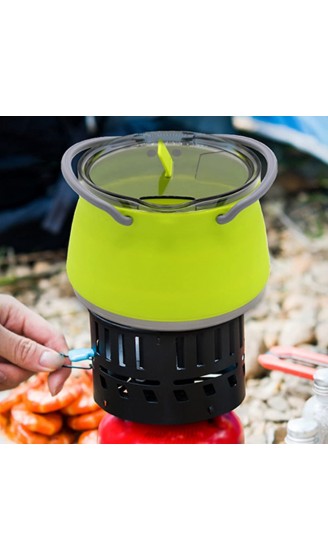 WGHJK Rote und grüne Reisen im Freien mit tragbarer Heizung Tee-Kaffee-Reis-Kocher Leichter Silikon-Faltkessel mit Griff Color : A Size : 15 * 15 * 9.5cm - B09X43N79SH