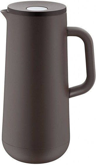 WMF Impulse Thermoskanne 1l Isolierkanne für Kaffee oder Tee Druckverschluss hält Getränke 24h kalt & warm hellbraun - B06WGM75DXD