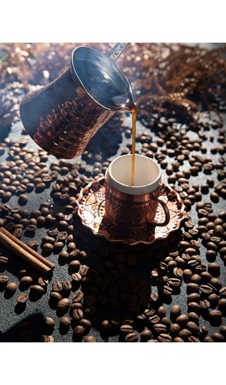 Orientalische Kupfer Kaffeekanne Mokkakanne Handgefertigte Kaffeekanne -Traditionelle Kaffeekocher- Türkischen Kaffee- Cezve- Ibrik- Ottoman design 5 Verschiedene Größen Metallgriff - B09SM4XQR92