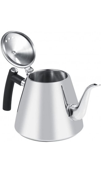 VBESTLIFE Kaffeekessel Edelstahl mit Thermometer hitzebeständigem Teekanne Wasserkocher mit Silikon Griff mit Siebeinsatz,1.2L Matt - B07F9X7DPG1