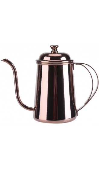 Yosoo Edelstahl Tee Kaffee Wasserkocher Gießen über Kaffee Topf Schwanenhals Kaffeekanne Teekanne 650ML Rosengold - B074N4TKHJJ