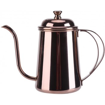 Yosoo Edelstahl Tee Kaffee Wasserkocher Gießen über Kaffee Topf Schwanenhals Kaffeekanne Teekanne 650ML Rosengold - B074N4TKHJJ
