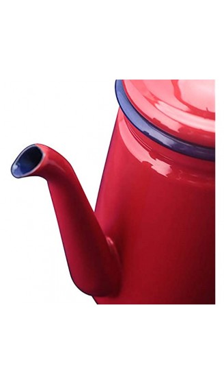 YUPVM 1.1L Hoch Wertige Emaille Kaffee Kanne Gießen Sie über Milch Wasser Krug Krug Barista Tee Kanne Wasser Kocher für Gas Herd und Induktions Herd Rot - B09NR6HG2G1