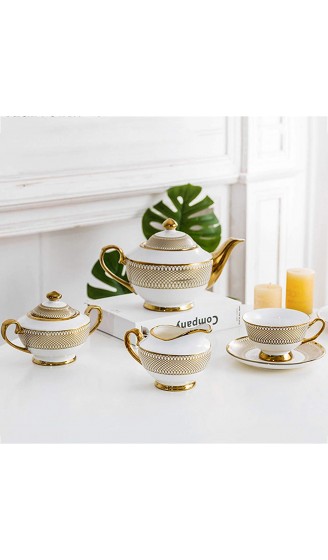 fanquare 11 Stück Englisch Porzellan Tee Sets für Erwachsene,Vintage goldenes Keramik Kaffeeset Teeservice für Hochzeit und Party - B08P5MH6T2V