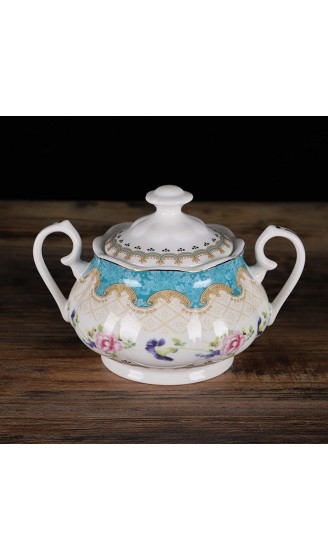 fanquare 15 Stück Englisch Türkis Porzellan Tee Sets,Vintage Rose Blumen Keramik Kaffee Set,Hochzeit Tee Service für Erwachsene - B08GFX4KPYM