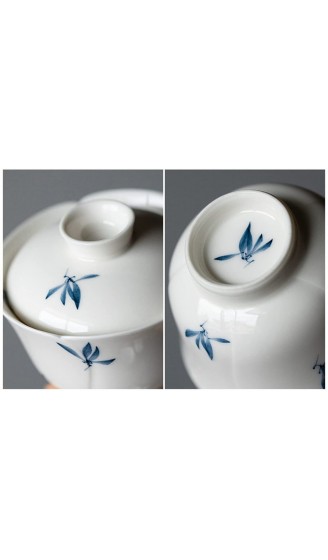 KANGDIA 100 ml Teeservice aus Keramik handbemalt Schmetterlings-Orchideenmuster Gaiwan Kung-Fu-Teeset - B09W2RNST3U