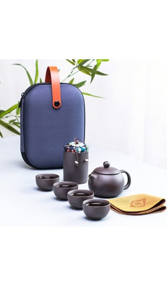 Webao Tee Set 7-teilig Chinesisch Keramik Kleine Teeservice mit 130ml Teekanne und 4 Teebecher 30ml Tragbares Reisen Tee-Set als Geschenk - B09KVJHW2CB