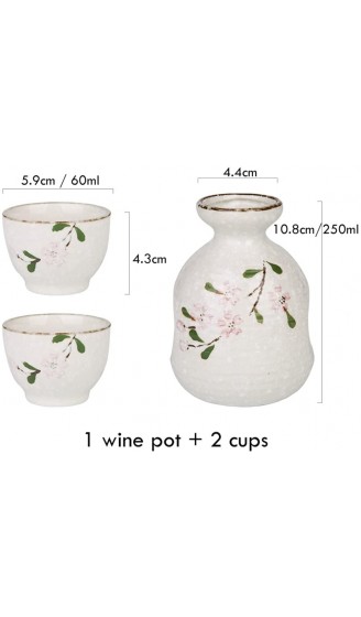 ZLDGYG Weinset Japanischer Sake Set Keramikflagon Weintopf mit Trinkbecher Bar Set 1 Pot + 2 Tassen Color : White Size : 1 Set - B09W5B7JKLJ