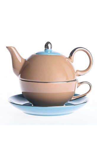 Artvigor Tea for One 3-teilig Kaffee Tee Set Beinhaltet Kanne 400 ml Tasse 250 ml Untertasse Geschenkverpackung - B075HF2YHV4